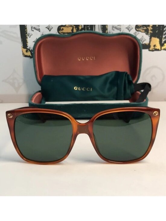 New ✨ Authentic Gucci GG0022S 002 Havana Oversized Sunglasses ✨